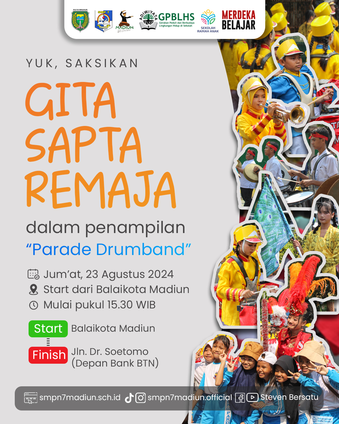 Yuk, Saksikan Penampilan Gita Sapta Remaja pada Parade Drumband 2024!