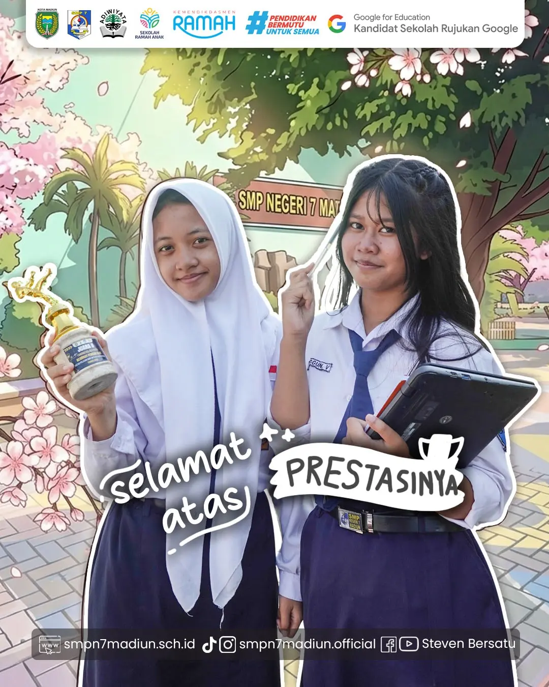 Selamat atas Prestasi Aisya (8A) dan Anggun (8B)