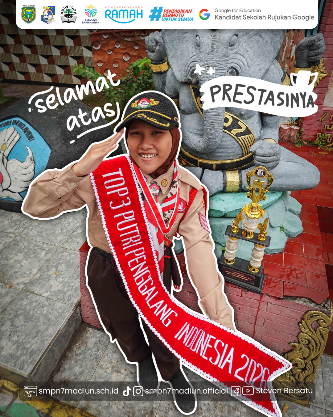 Selamat atas Prestasi Salwa (8A) pada Duta Pramuka Indonesia 2026!